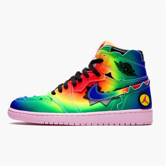 Jordan 1 High J Balvin Multi-Color/Svart-Rosa Foam-Multi-Color Jordan Skor