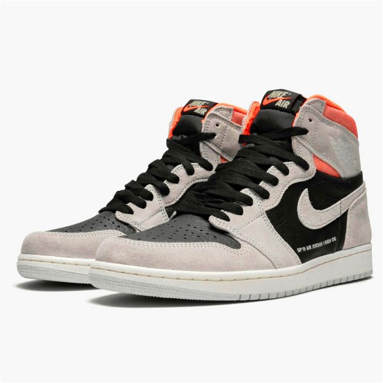 Jordan 1 High Neutral Grey Hyper Crimson Neutral Grå/Svart-Hyper Crimson-Vit Jordan Skor