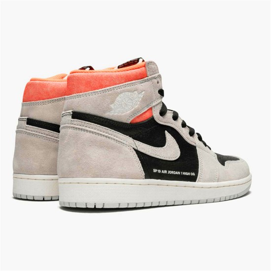 Jordan 1 High Neutral Grey Hyper Crimson Neutral Grå/Svart-Hyper Crimson-Vit Jordan Skor