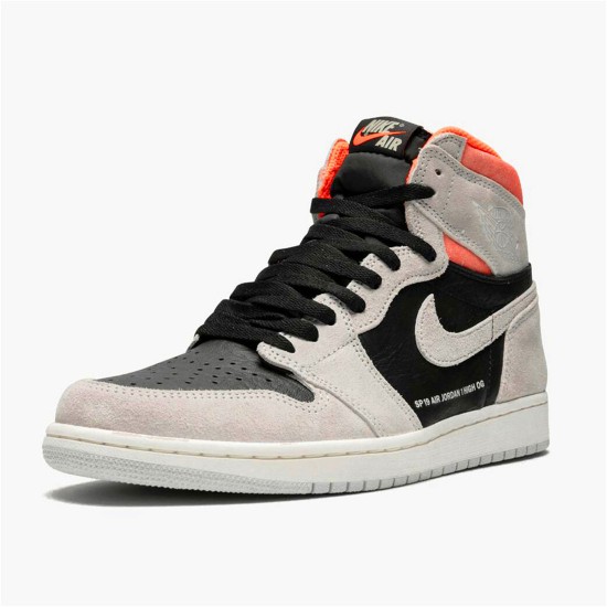 Jordan 1 High Neutral Grey Hyper Crimson Neutral Grå/Svart-Hyper Crimson-Vit Jordan Skor