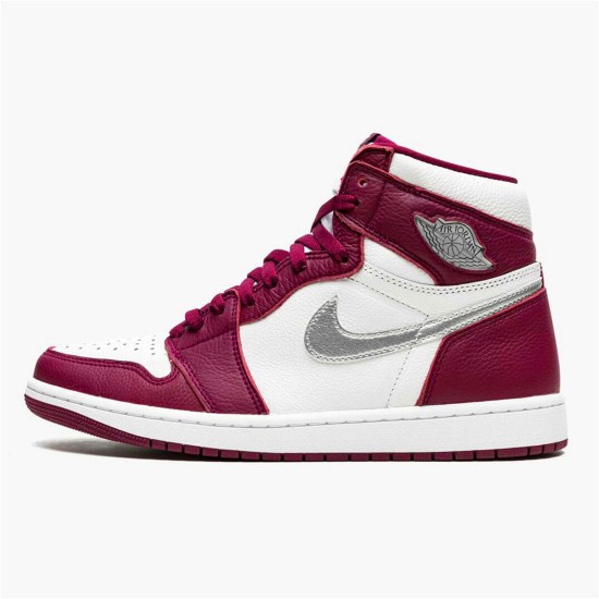 Jordan 1 High OG Bordeaux Bordeaux/Vit-Metallic Silver Jordan Skor