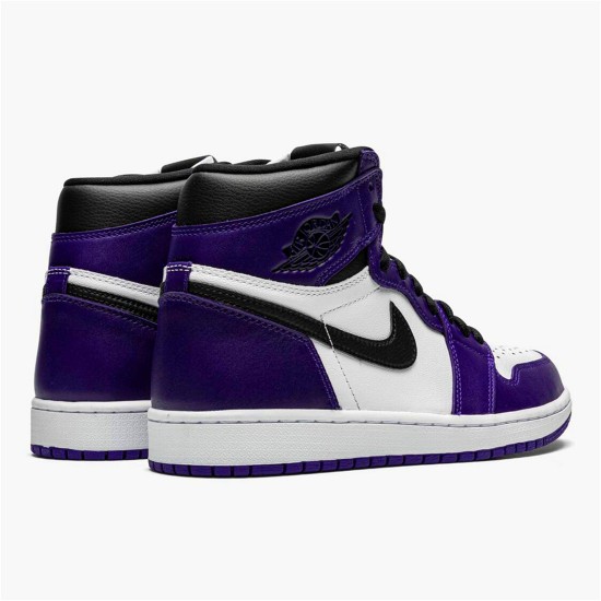 Jordan 1 High Court Purple White Court Lila/Vit-Svart Jordan Skor