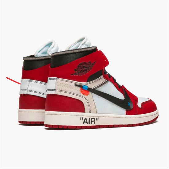 Jordan 1 High Off-White Chicago Vit/Svart-Varsity Röd Jordan Skor