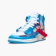 Jordan 1 High Off-White University Blue Vit/Dark Powder Blå-Cone Jordan Skor