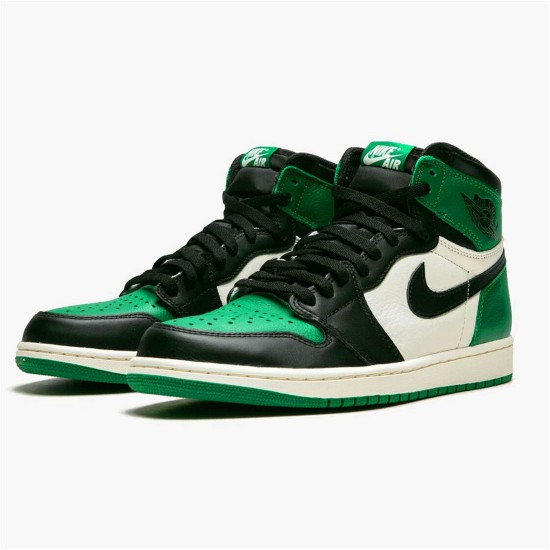 Jordan 1 High Pine Green Pine Grön/Sail-Svart Jordan Skor