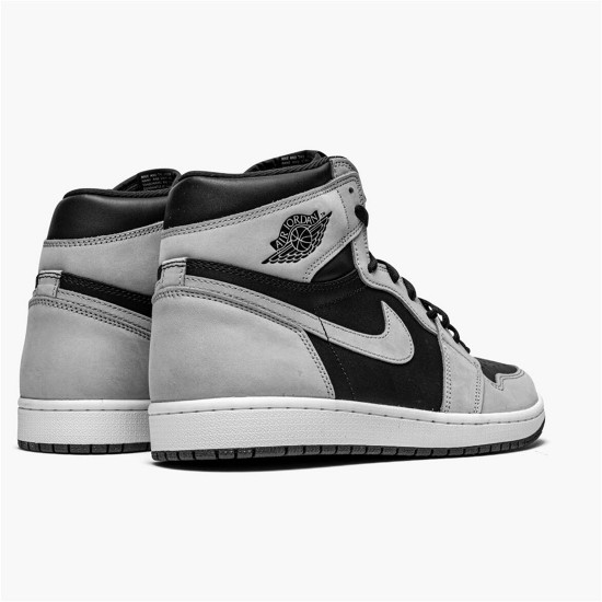 Jordan 1 High Shadow 2.0 Svart/Vit-Light Smoke Grå Jordan Skor