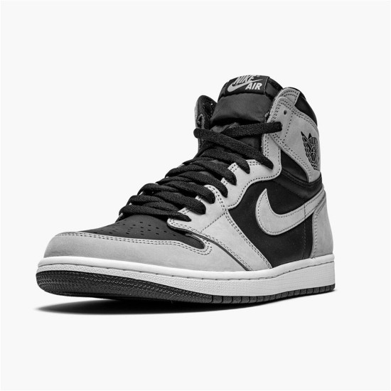 Jordan 1 High Shadow 2.0 Svart/Vit-Light Smoke Grå Jordan Skor