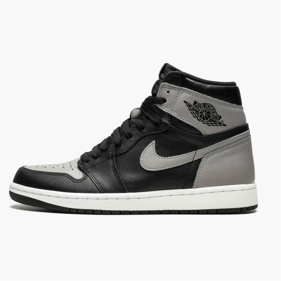 Jordan 1 High Shadow (2018) Svart/Medium Grå-Vit Jordan Skor