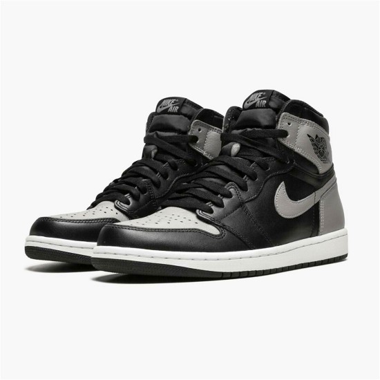 Jordan 1 High Shadow (2018) Svart/Medium Grå-Vit Jordan Skor