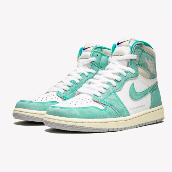 Jordan 1 High Turbo Green Turbo Grön/Sail-Vit-Light Smoke Grå Jordan Skor