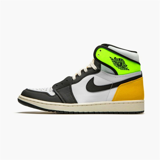 Jordan 1 High White Black Volt University Gold Vit/Svart-Volt-University Guld Jordan Skor