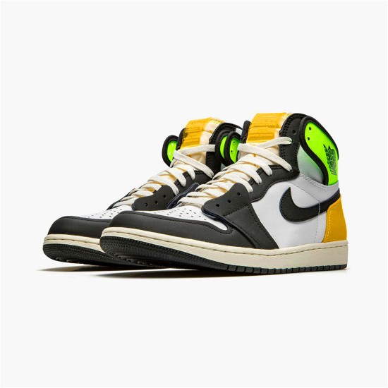 Jordan 1 High White Black Volt University Gold Vit/Svart-Volt-University Guld Jordan Skor