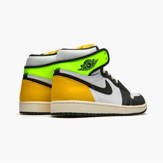 Jordan 1 High White Black Volt University Gold Vit/Svart-Volt-University Guld Jordan Skor