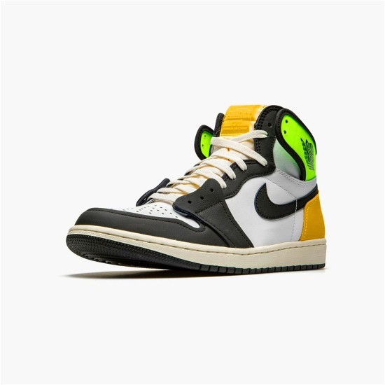 Jordan 1 High White Black Volt University Gold Vit/Svart-Volt-University Guld Jordan Skor