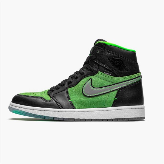 Jordan 1 High Zoom Zen Green Svart/Svart-Tomatillo-Rage-Grön Jordan Skor