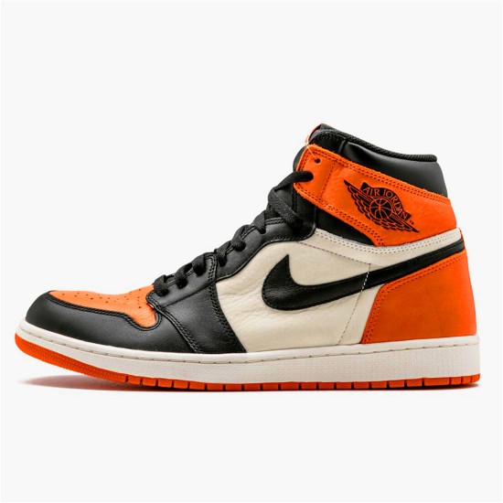 Jordan 1 Mid Shattered Backboard Svart/Starfish-Sail Jordan Skor