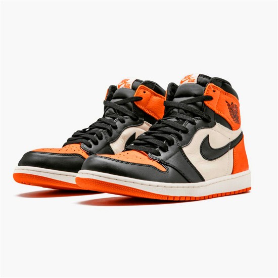 Jordan 1 Mid Shattered Backboard Svart/Starfish-Sail Jordan Skor