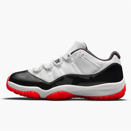 Jordan 11 Retro Low Concord Bred Vit/Gym Röd-Svart-True Röd Jordan Skor