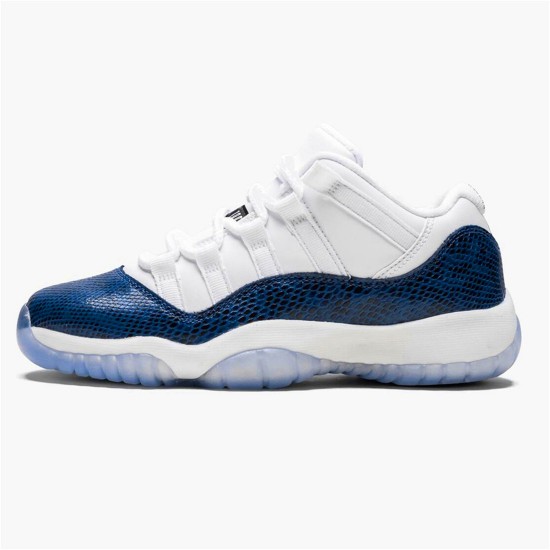 Jordan 11 Retro Low Snake Navy (2019) Vit/Svart-Navy Jordan Skor