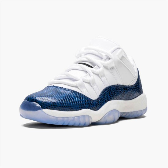 Jordan 11 Retro Low Snake Navy (2019) Vit/Svart-Navy Jordan Skor