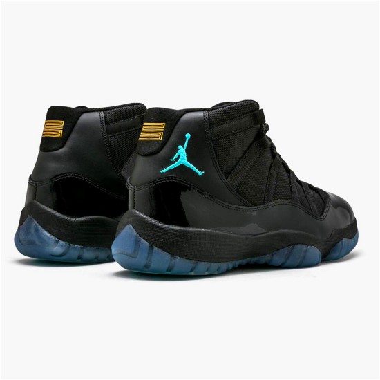 Jordan 11 Retro Gamma Blue Svart/Gamma Blå-Varsity Maize Jordan Skor