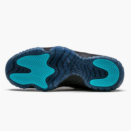 Jordan 11 Retro Gamma Blue Svart/Gamma Blå-Varsity Maize Jordan Skor