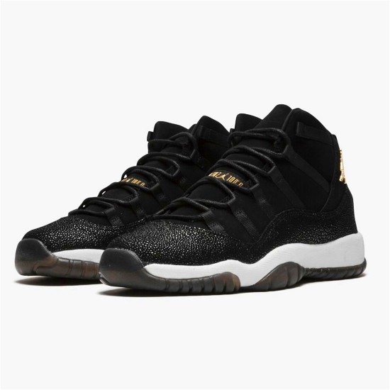 Jordan 11 Retro Heiress Black Stingray Svart/Metallic Guld-Vit-InfraRöd 23 Jordan Skor