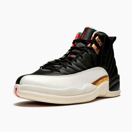 Jordan 12 Retro Chinese New Year (2019) Svart/True Röd-Sail-Metallic Guld Jordan Skor