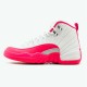 Jordan 12 Retro Dynamic Pink Vit/vivid Rosa-mtllc silver Jordan Skor