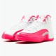 Jordan 12 Retro Dynamic Pink Vit/vivid Rosa-mtllc silver Jordan Skor