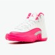 Jordan 12 Retro Dynamic Pink Vit/vivid Rosa-mtllc silver Jordan Skor