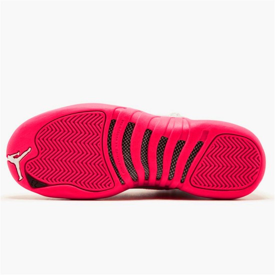 Jordan 12 Retro Dynamic Pink Vit/vivid Rosa-mtllc silver Jordan Skor