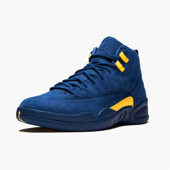 Jordan 12 Retro Michigan College Navy/Amarillo Jordan Skor