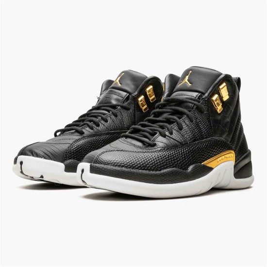 Jordan 12 Retro Black Metallic Gold White Svart/Metallic Guld-Vit Jordan Skor