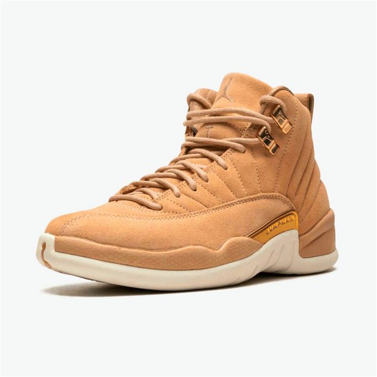 Jordan 12 Retro Vachetta Tan Vachetta Tan/Metallic Guld-Sail Jordan Skor