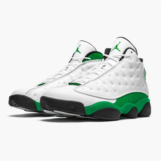 Jordan 13 Retro White Lucky Green Vit/Vit-Lucky Grön-Svart Jordan Skor