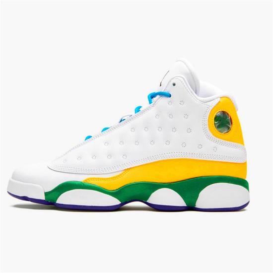 Jordan 13 Retro Playground Vit/Svart-Court Lila-Total Orange-Pine Grön Jordan Skor