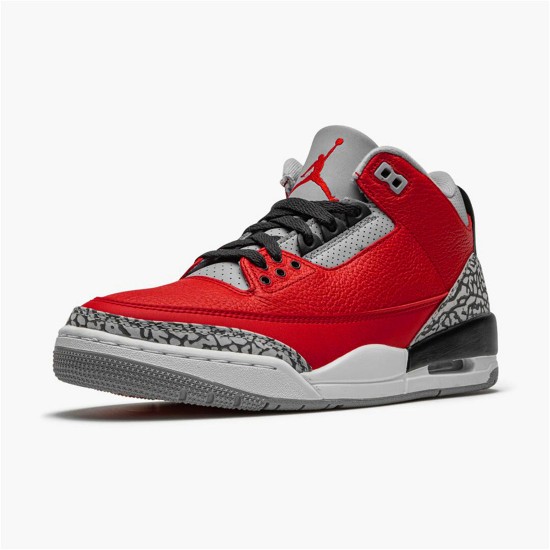 Jordan 3 Retro Fire Red Cement (Nike Chi) Varsity Röd/Varsity Röd-Cement Grå Jordan Skor