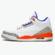 Jordan 3 Retro Knicks Vit/Old Royal-University Orange-Tech Grå Jordan Skor