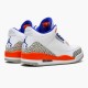 Jordan 3 Retro Knicks Vit/Old Royal-University Orange-Tech Grå Jordan Skor