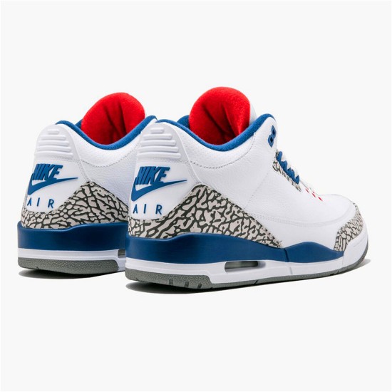 Jordan 3 Retro True Blue (2016) Vit/True Blå-Varsity Röd Jordan Skor