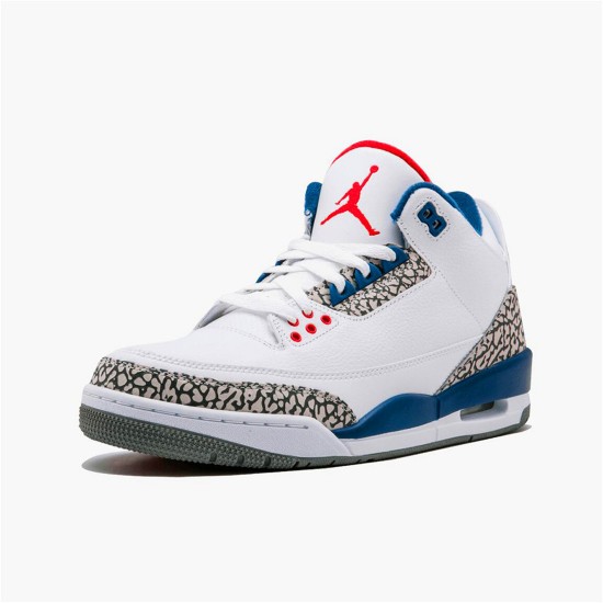 Jordan 3 Retro True Blue (2016) Vit/True Blå-Varsity Röd Jordan Skor