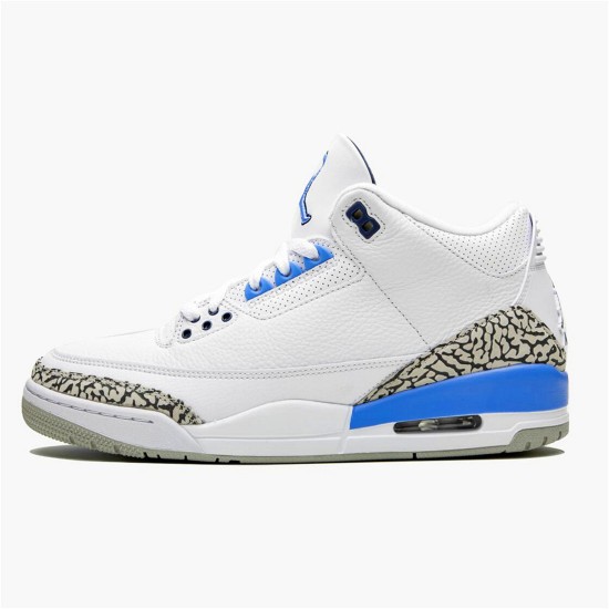 Jordan 3 Retro UNC (2020) Vit/Valor Blå-Tech Grå Jordan Skor