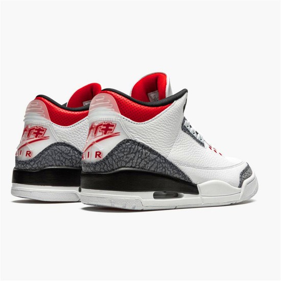 Jordan 3 Retro SE-T CO JP Fire Red Denim Vit/Fire Röd-Svart Jordan Skor