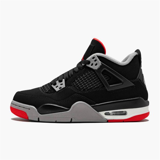 Jordan 4 Retro Bred (2019) Svart/Fire Röd-Cement Grå-Summit Vit Jordan Skor