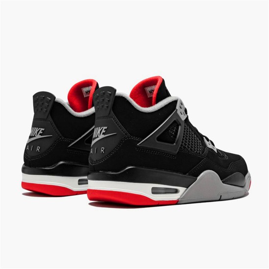 Jordan 4 Retro Bred (2019) Svart/Fire Röd-Cement Grå-Summit Vit Jordan Skor