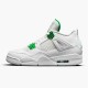 Jordan 4 Retro Metallic Green Vit/Metallic Silver-Pine Grön Jordan Skor