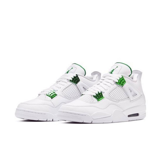 Jordan 4 Retro Metallic Green Vit/Metallic Silver-Pine Grön Jordan Skor