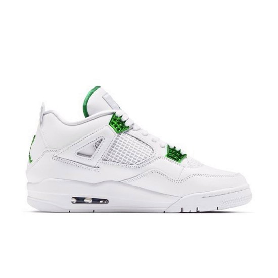 Jordan 4 Retro Metallic Green Vit/Metallic Silver-Pine Grön Jordan Skor