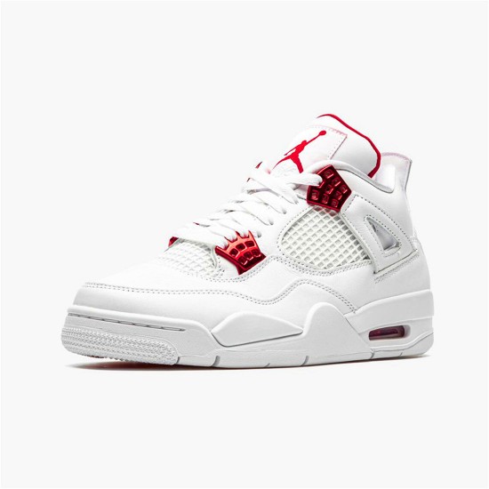 Jordan 4 Retro Metallic Red Vit/Metallic Silver-University Röd Jordan Skor